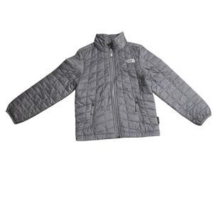 The North Face Kids Eco Thermoball Quilted Puffer Jacket Coat Size 6 Gray Unisex